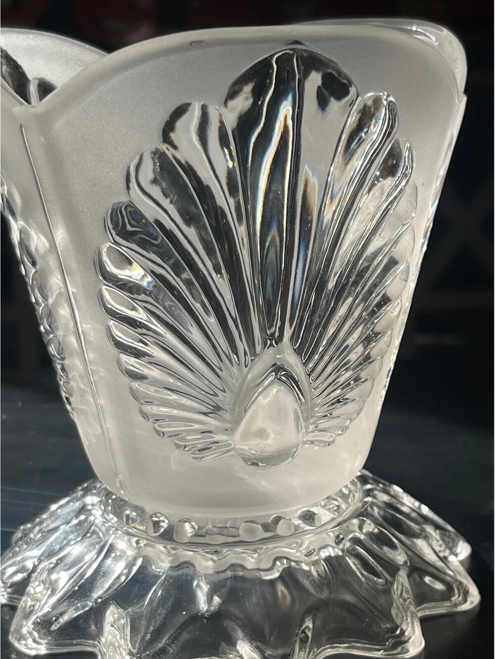 Vintage Bawta Glass/ Godinger/Coquille Shell Vase-2 Piece Convertible Set 1970s